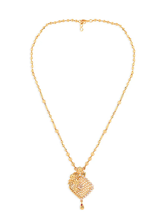 24-Carat Gold-Plated Pendant Set with Earrings