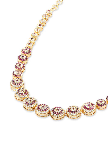 Red Spinel Turkish Design Necklace with Earrings
