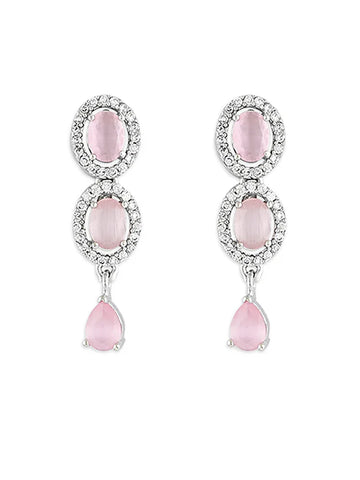 92.5 Micro Silver-Coated Light Pink Necklace - Soft Elegance for Graceful Evenings and Romantic Moments