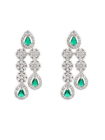 Natural Green Diamond Necklace with Earrings