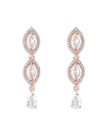 White Marquise Rose Gold Necklace
