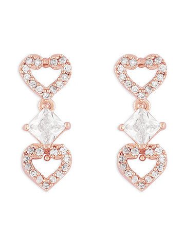Heart-Shaped Chain Necklace with Earrings