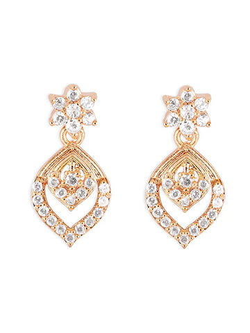 Heart-Shaped Gold-Plated Red Cubic Zirconia Necklace