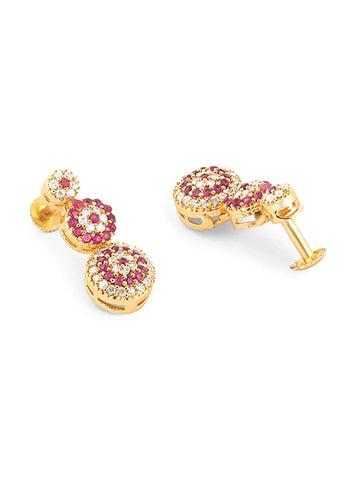 Red Spinel Turkish Design Necklace with Earrings