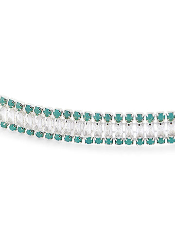 Mint Green and White Stone Choker Set with Matching Bracelet and Earrings - Soft Modern Glam