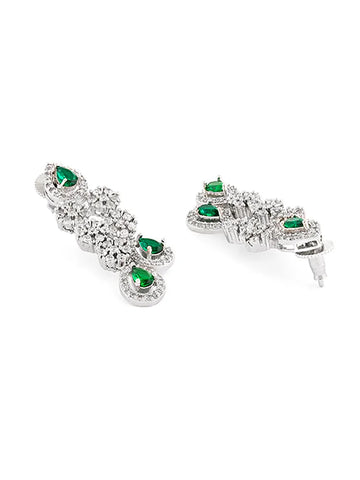 Natural Green Diamond Necklace with Earrings