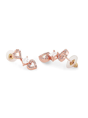 Heart-Shaped Chain Necklace with Earrings