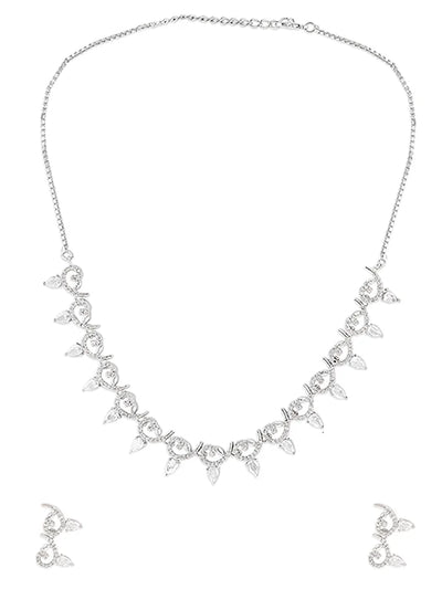Shimmering White Stone American Diamond Set - Timeless Beauty of Real Diamonds
