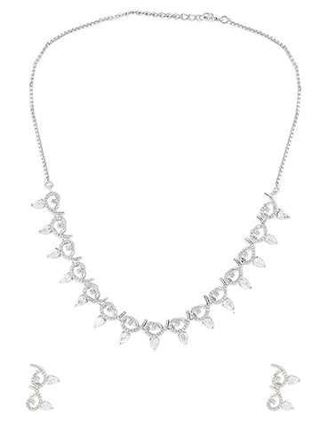 Shimmering White Stone American Diamond Set - Timeless Beauty of Real Diamonds