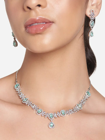 Minty Green Diamond Necklace
