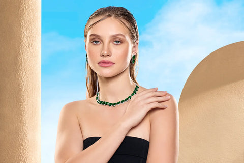Emerald Drop Elegance - Subtle, Striking, and Oh-So-Chic