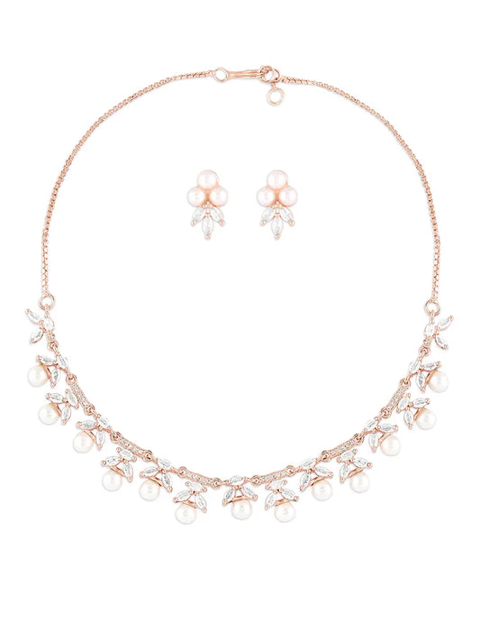 Pearl Bloom Choker Set - Where Elegance Meets Everyday Sparkle