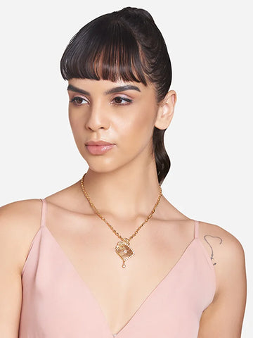 24-Carat Gold-Plated Pendant Set with Earrings
