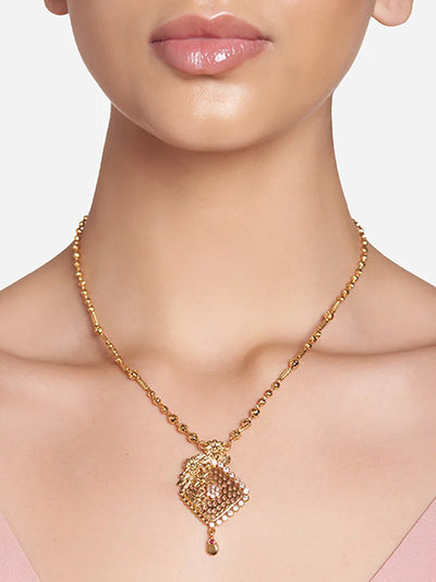 24-Carat Gold-Plated Pendant Set with Earrings