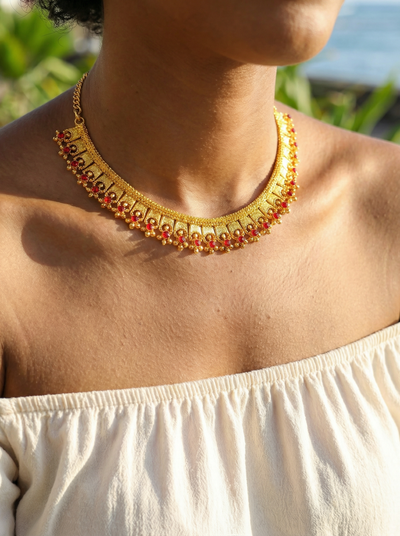 Golden Sunset Elegance Necklace Set Hover