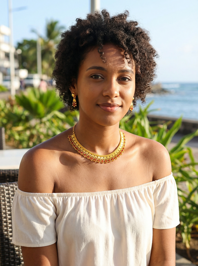 Golden Sunset Elegance Necklace Set